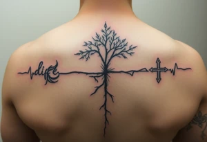 Tattoo of life (birth then childhood trauma an abuse self harm then drugs then sibling committed suicide an then sobriety then death by suicide tattoo idea