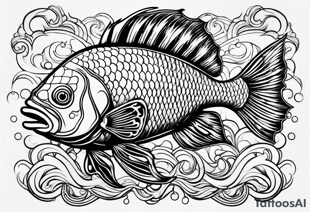 fish plus goat tattoo idea