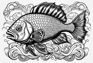 fish plus goat tattoo idea