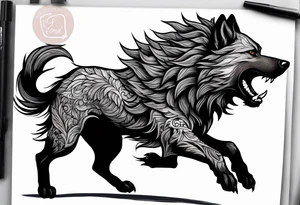 leaping warg tattoo idea