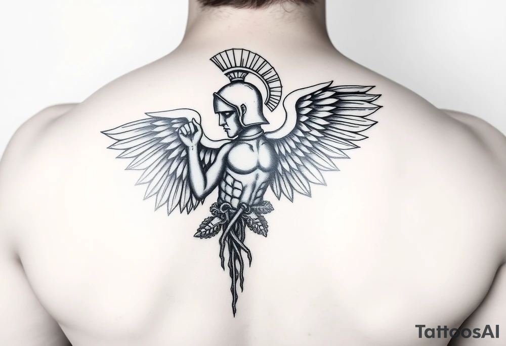 spartan angel tattoo idea