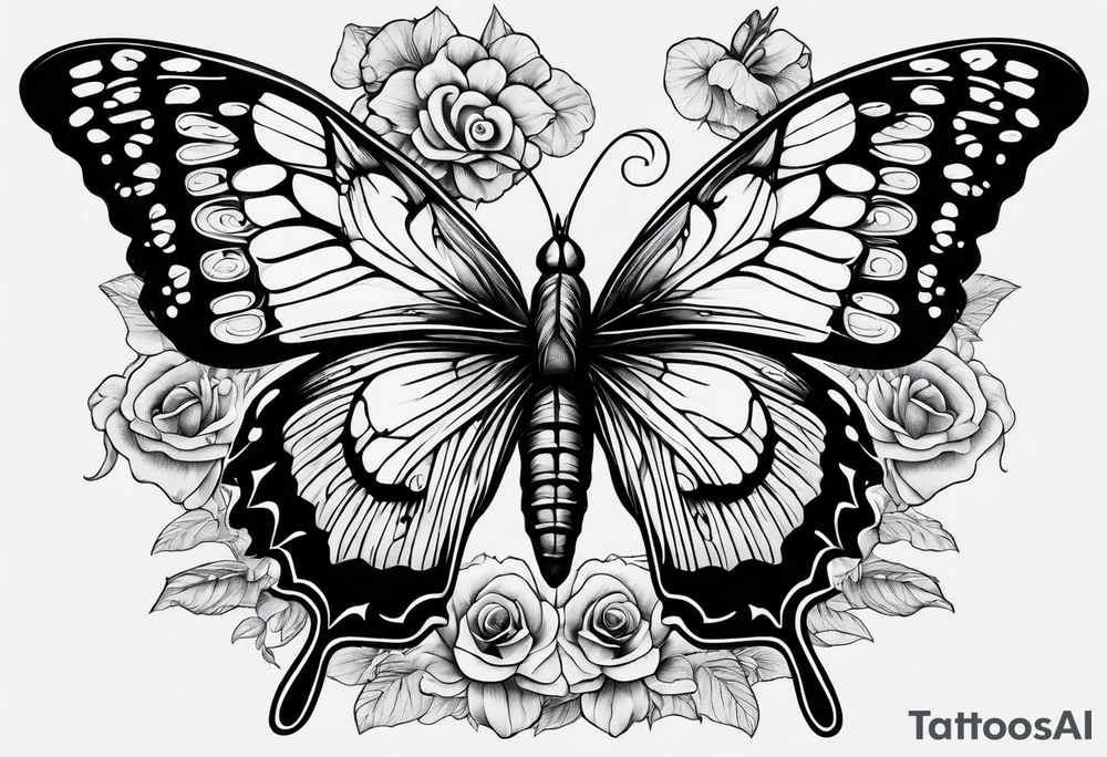 Death butterfly drugs mushrooms tattoo idea
