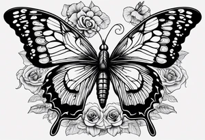 Death butterfly drugs mushrooms tattoo idea