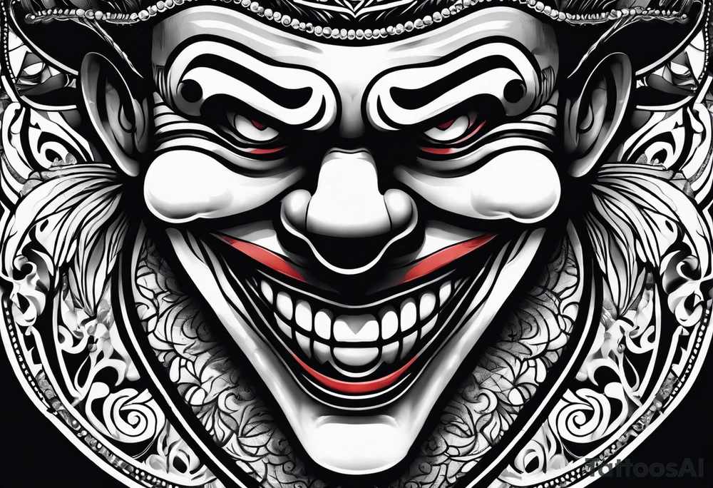 Clown face tattoo idea