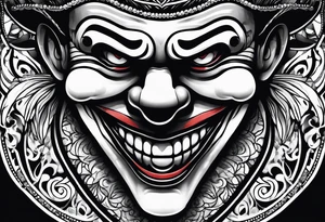 Clown face tattoo idea