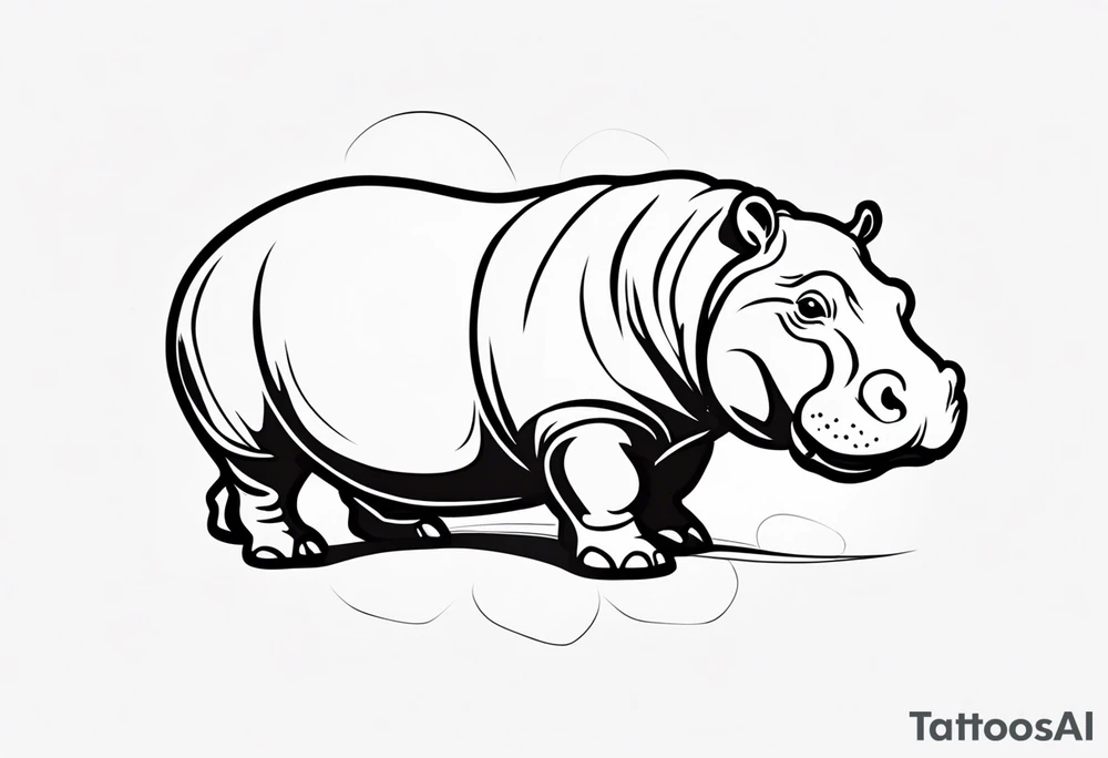 Baby hippo tattoo idea