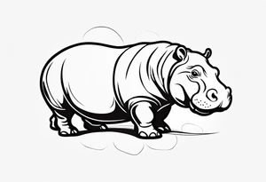 Baby hippo tattoo idea
