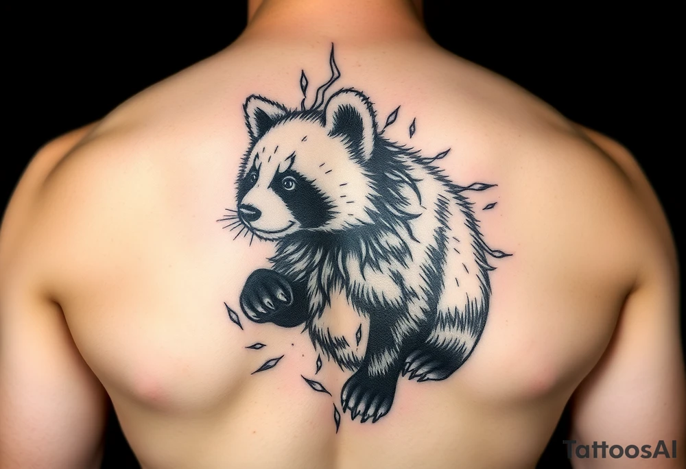 Trash panda dumpster fire tattoo idea