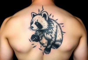 Trash panda dumpster fire tattoo idea