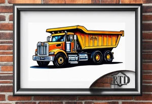 Realistic tattoo of a Dump truck on a forearm tattoo idea