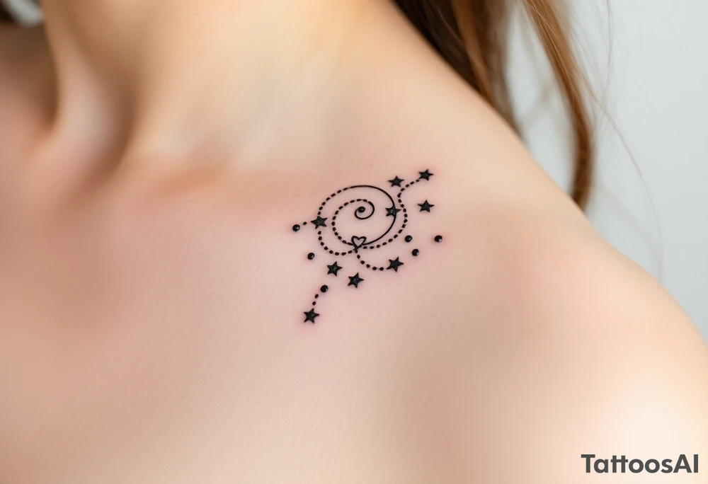 Cascade of stars swirl tattoo idea