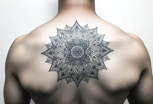 intricate mandala with sacred geometry and cosmic elements tattoo idea