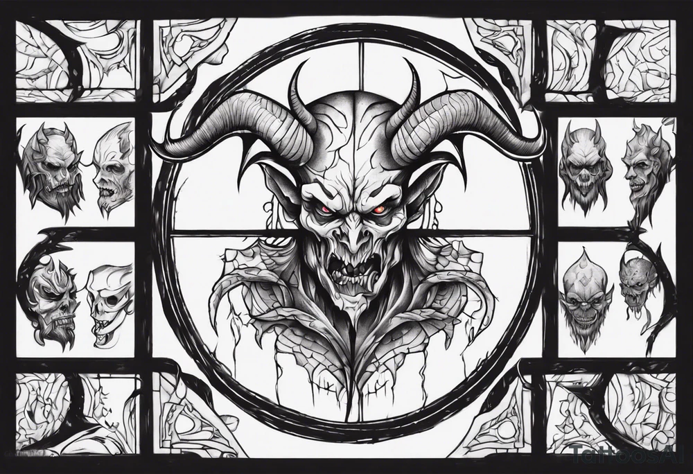 demon in a window tattoo idea