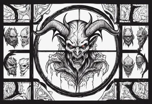 demon in a window tattoo idea