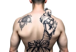 Warrior and Peaceful man standing back to back tattoo idea