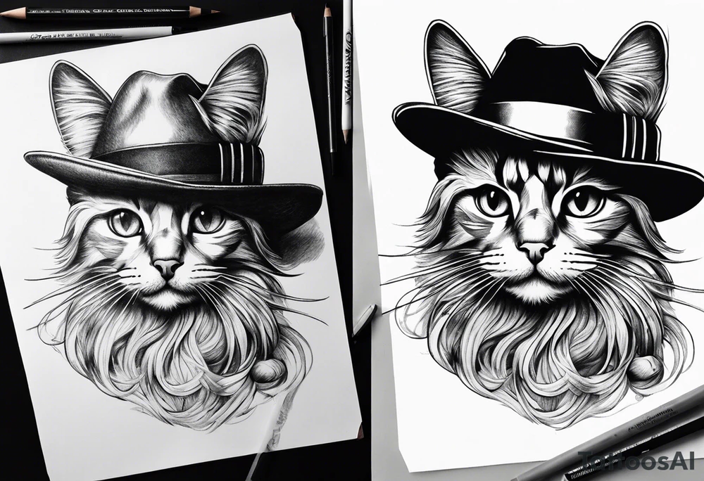 Cat in hat tattoo idea