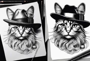 Cat in hat tattoo idea