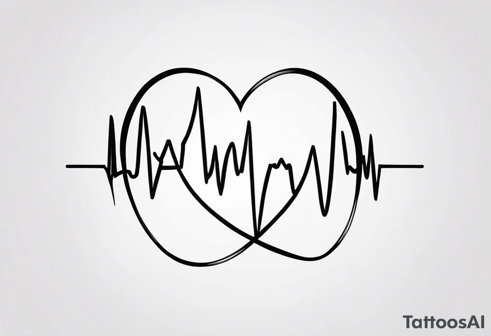 Heartbeat line intertwined with the words Darren Forever tattoo idea Heartbeat line intertwined with the words Darren Forever tattoo idea