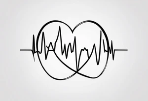 Heartbeat line intertwined with the words Darren Forever tattoo idea