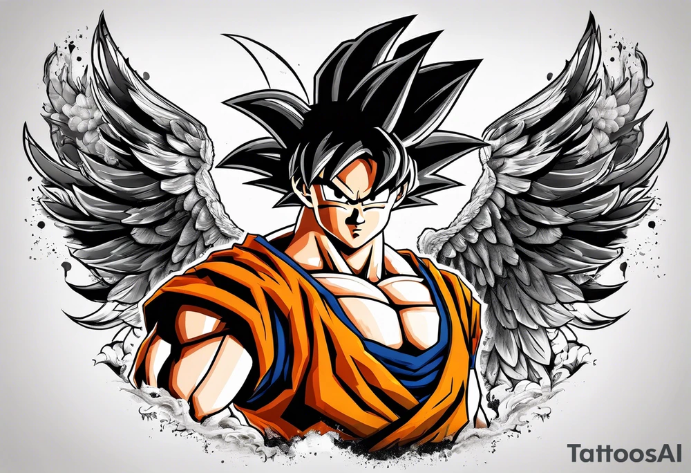Son goku With wings tattoo idea