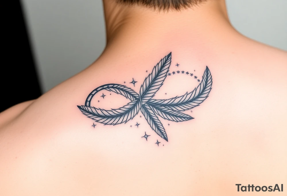 infinity symbol woven with floating feathers and stardust tattoo idea infinity symbol woven with floating feathers and stardust tattoo idea