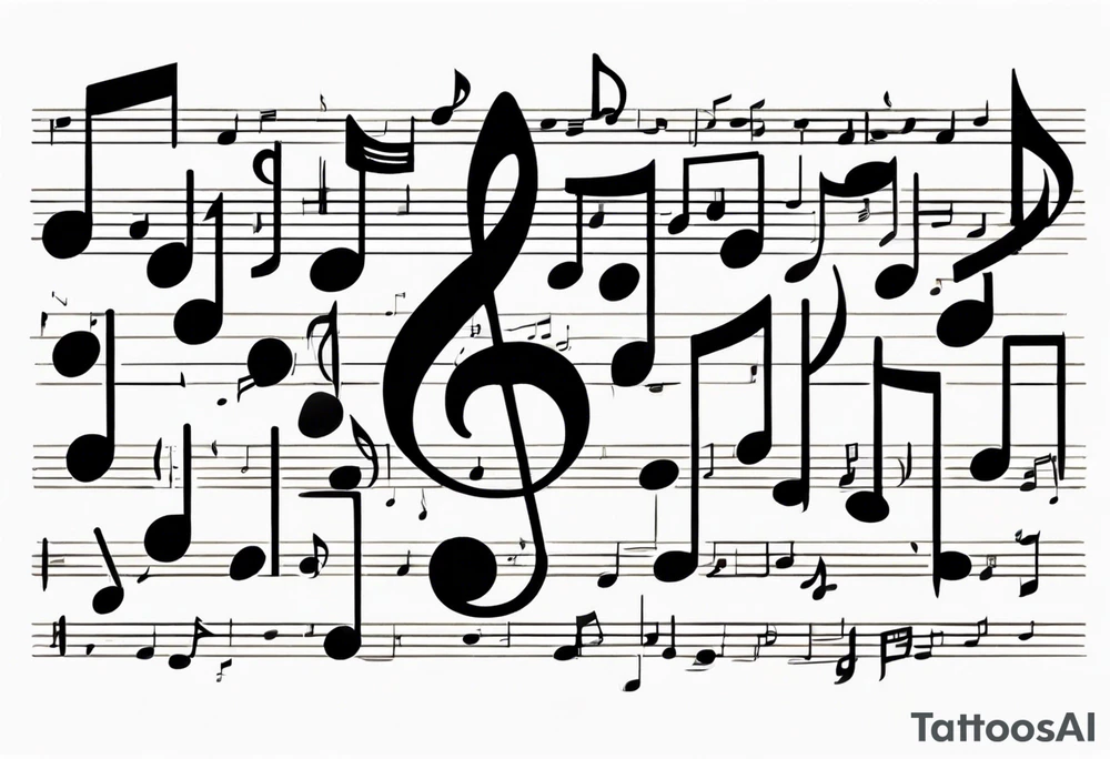 Music notes connecting people tattoo idea