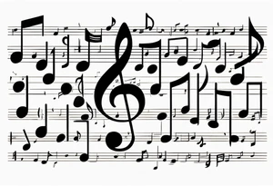 Music notes connecting people tattoo idea