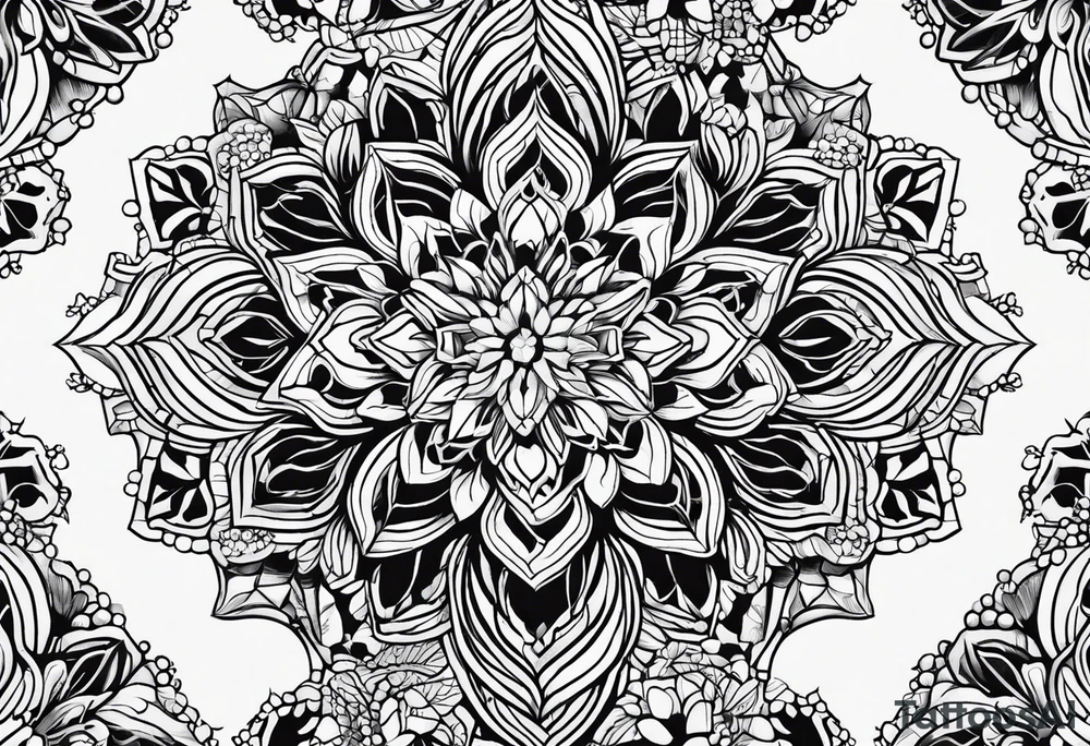 Even honeycomb pattern containing snowflakes tattoo idea Even honeycomb pattern containing snowflakes tattoo idea