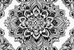 Even honeycomb pattern containing snowflakes tattoo idea