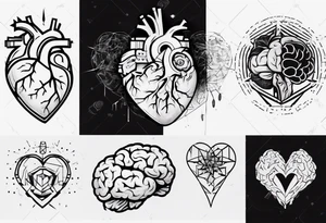 Heart and brain tattoo idea