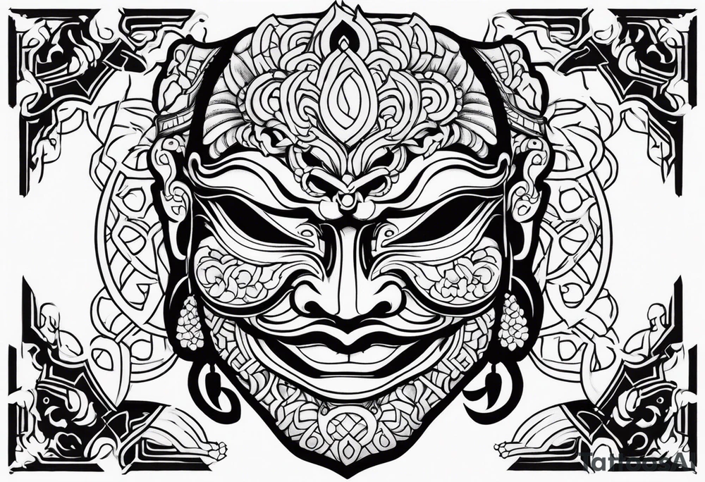 japanesenoh mask, tattoo idea