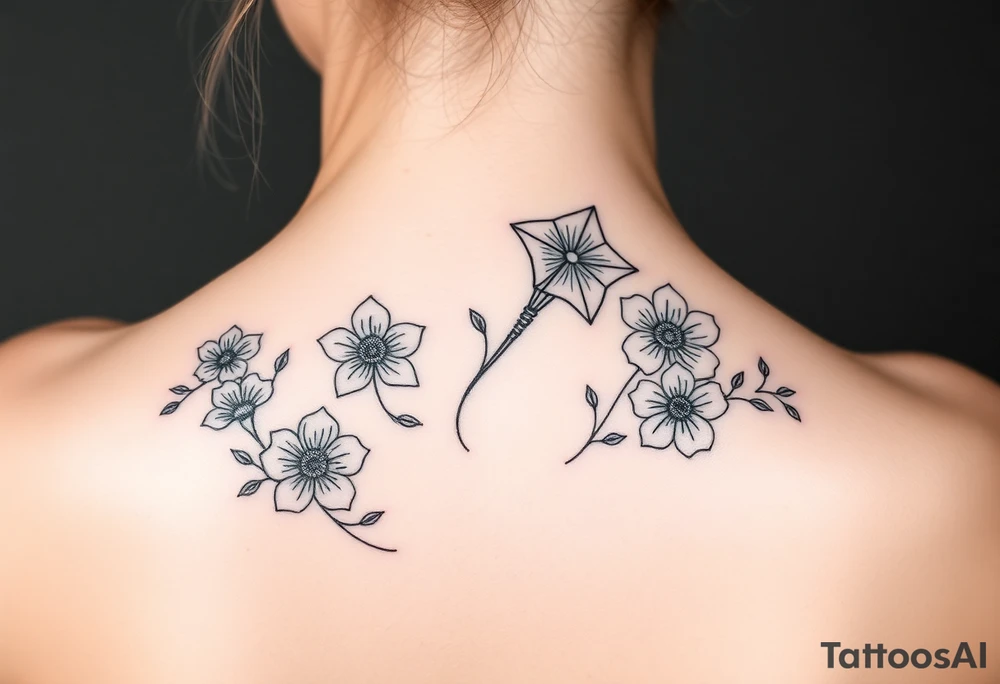 Kite flowers tattoo idea