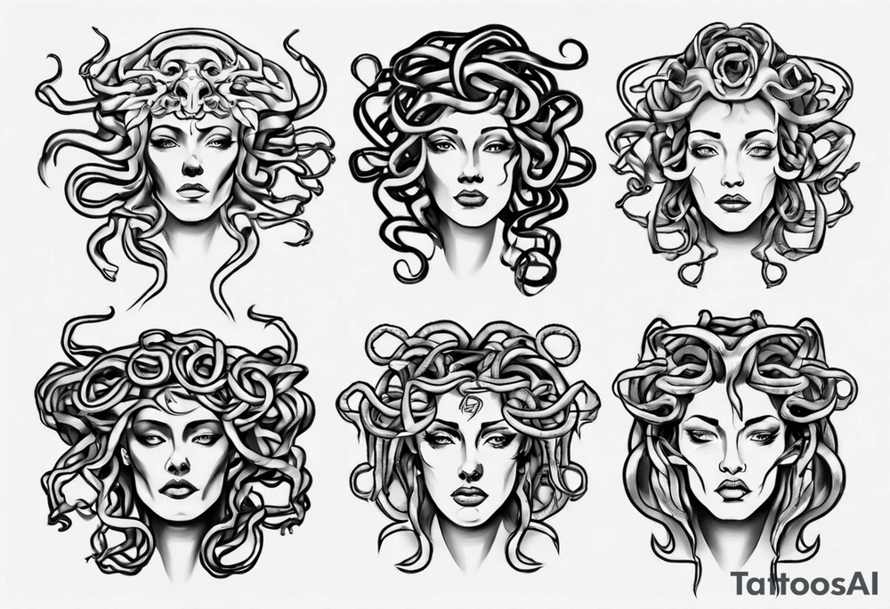 Medusa front profile tattoo idea