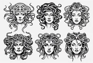 Medusa front profile tattoo idea