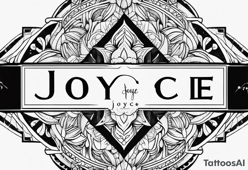Delicate name Joyce tattoo idea