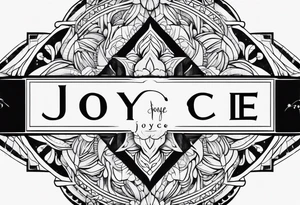 Delicate name Joyce tattoo idea