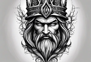 A pointy crown of a dark wizard tattoo idea