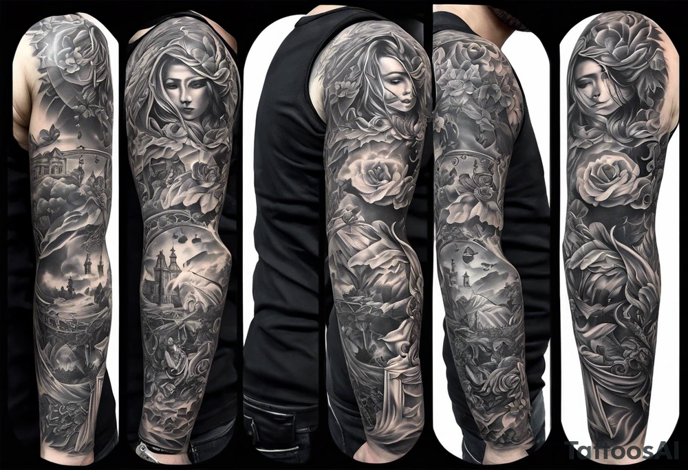 Catholic tattoo sleeve for a man. tattoo idea tattoo idea