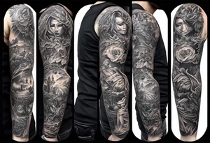 Catholic tattoo sleeve for a man. tattoo idea tattoo idea