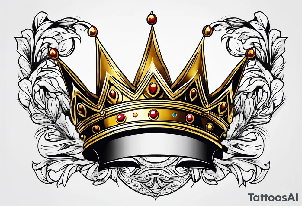 golden crown tattoo idea