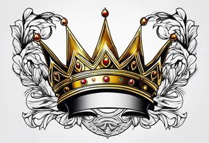 golden crown tattoo idea