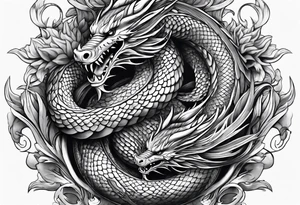 full snake and dragon back tattoo tattoo idea