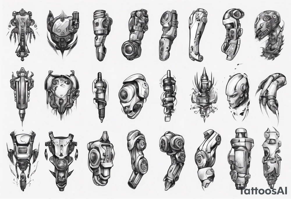 robotic forearm tattoo idea