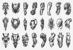 robotic forearm tattoo idea