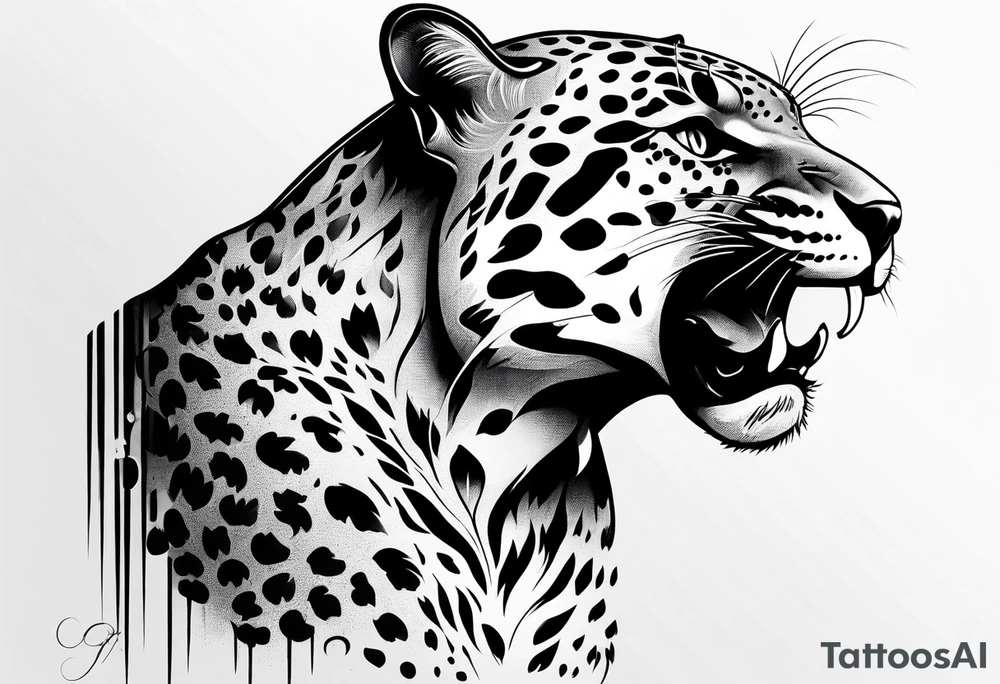 Side view of Jaguar tattoo idea