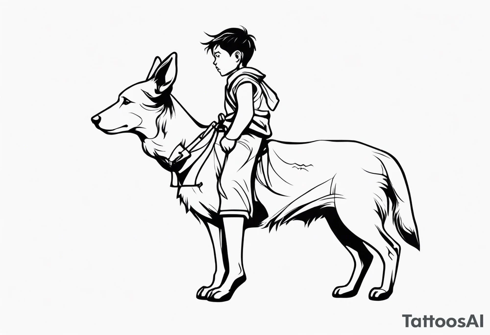 A shepherd boy who is fearful tattoo idea