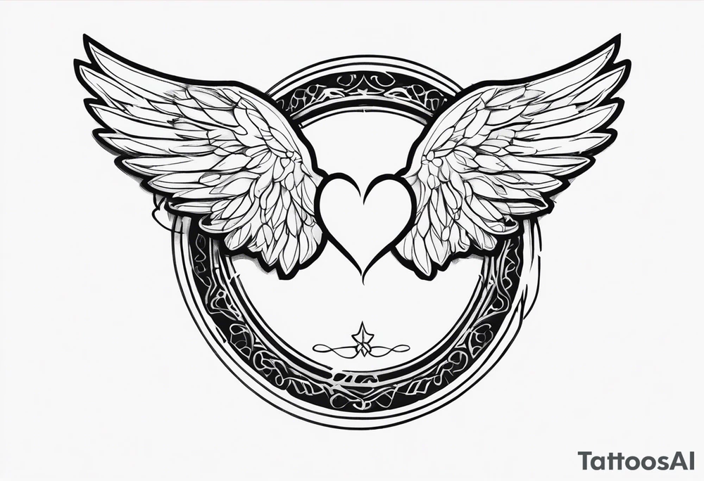 Dogs paw print and angel wing with jaxy writing tattoo idea