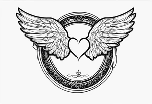 Dogs paw print and angel wing  with jaxy writing tattoo idea