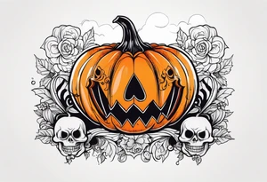 Anglais
dessine-moi un tatouage noir et blanc d'une citrouille avec une tête de mort qui fait peur
draw me a black and white tattoo of a pumpkin with a scary skull tattoo idea