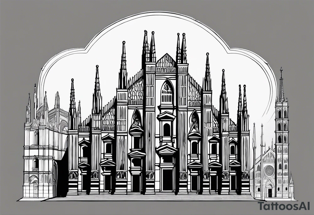 duomo of milano stylized tattoo idea